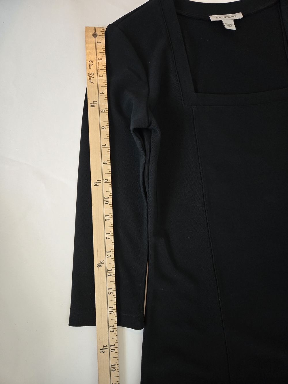 Boston Proper Square Neck Black Sheath Dress - Women's Size XS - Picture 6 of 10